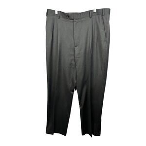 Kirkland Men's 38 Classic Fit Pleated Dress Pants Black Casual Business Trousers